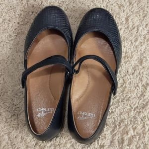 Dansko 'Nanette' Mary Jane Flat Croc Print
